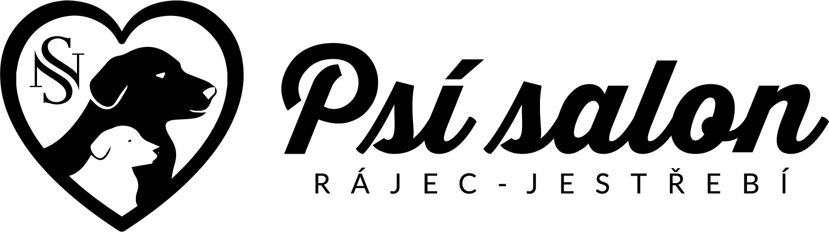 Logo psí salon černobílé